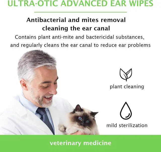 Alt view image 5 of 6 - Dog Ear Cleaner Wipes for Cats & Dogs, Ear Cleaning Wipe with Aloe Cucumber, Gentle Ear Wipes for Dirty, Waxy, Smelly Ears - Non-Irritating