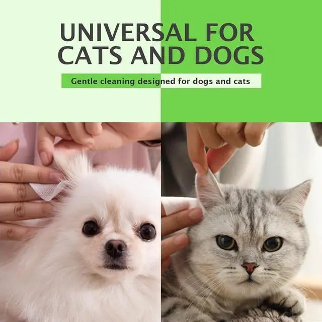 Alt view image 6 of 6 - Dog Ear Cleaner Wipes for Cats & Dogs, Ear Cleaning Wipe with Aloe Cucumber, Gentle Ear Wipes for Dirty, Waxy, Smelly Ears - Non-Irritating
