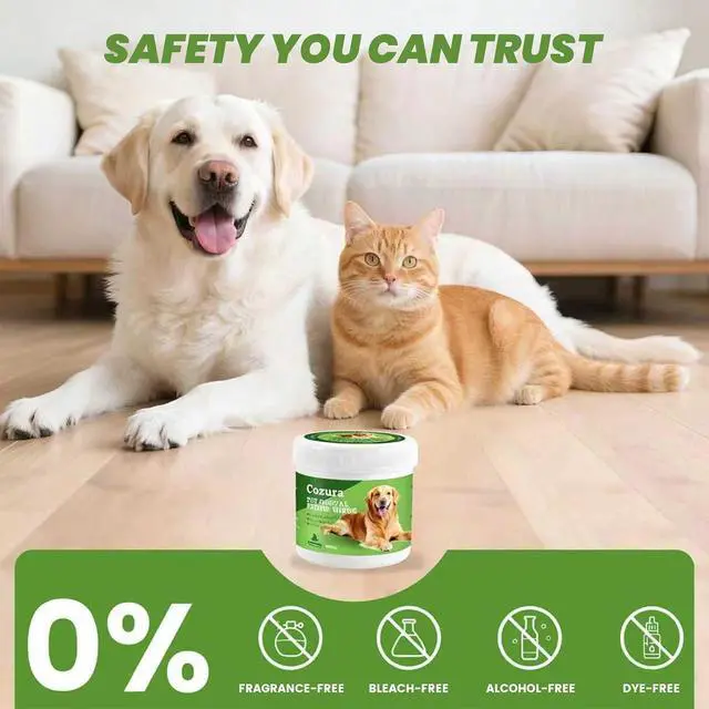 Alt view image 5 of 7 - Dog Dental Wipes for Teeth Cleaning - Removes Plaque & Tartar, Effective Toothbrush & Toothpaste Alternative Kit Finger Pet Dental Care Pads, Fresh Breath for Dogs & Cats - 60ct, Unscented