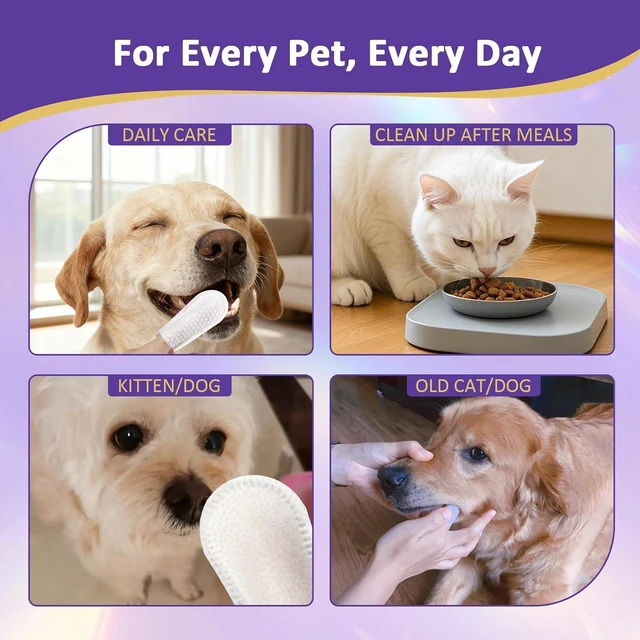 Alt view image 7 of 7 - Probiotic Pet Dental Finger Wipes, Daily Oral Care, 50 Count