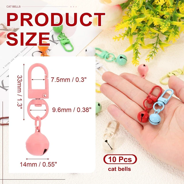 Alt view image 2 of 6 - 10 PCS Dog Bell, Cat Bell Small Pet Collar Bells Keychain Cute Bulk Loud Jingle for Dog Collar Charm Pendant