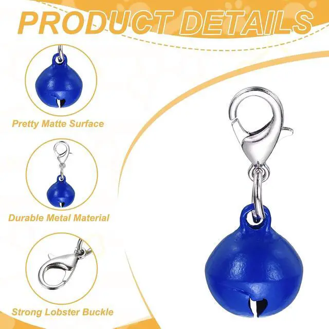 Alt view image 3 of 7 - Cat Bell, Small Matte Pet Copper Bell Collars Charm with Lobster Buckle Loud Crisp Sound Anti-Lost Pendant Accessory