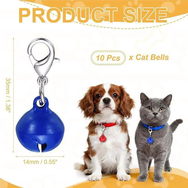 Alt view image 2 of 7 - Cat Bell, Small Matte Pet Copper Bell Collars Charm with Lobster Buckle Loud Crisp Sound Anti-Lost Pendant Accessory