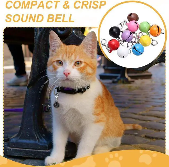 Alt view image 6 of 7 - Cat Bell, Small Matte Pet Copper Bell Collars Charm with Lobster Buckle Loud Crisp Sound Anti-Lost Pendant Accessory