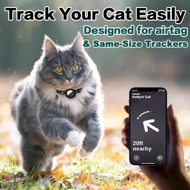 Alt view image 4 of 7 - Airtag Cat Collar Breakaway, Reflective Collar with Air Tag Holder | Safety Breakaway Buckle,Apple Airtag Holder,Reflective Strip,Bell,Adjustable Size to Fit Different Cats kitten,Lightweight