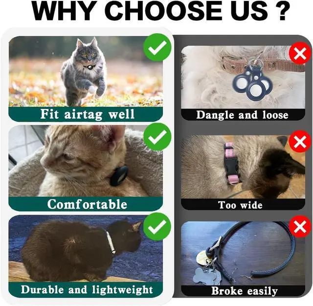 Alt view image 6 of 7 - Airtag Cat Collar Breakaway, Reflective Collar with Air Tag Holder | Safety Breakaway Buckle,Apple Airtag Holder,Reflective Strip,Bell,Adjustable Size to Fit Different Cats kitten,Lightweight