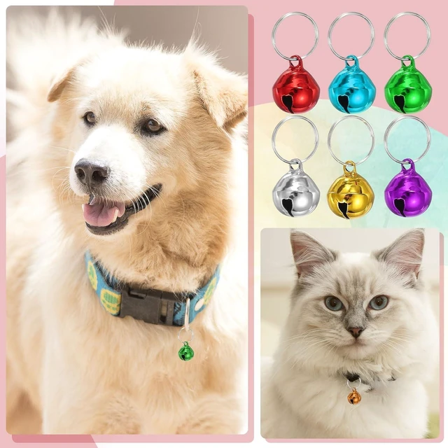Alt view image 3 of 6 - 12 PCS Dog Bell, Mini Cat Bell Small Pet Collar Bells Keychain Cute Bulk Metal Loud Jingle for Dog Collar Charm Pendant Necklace DIY Crafts Christmas Tree Decorations