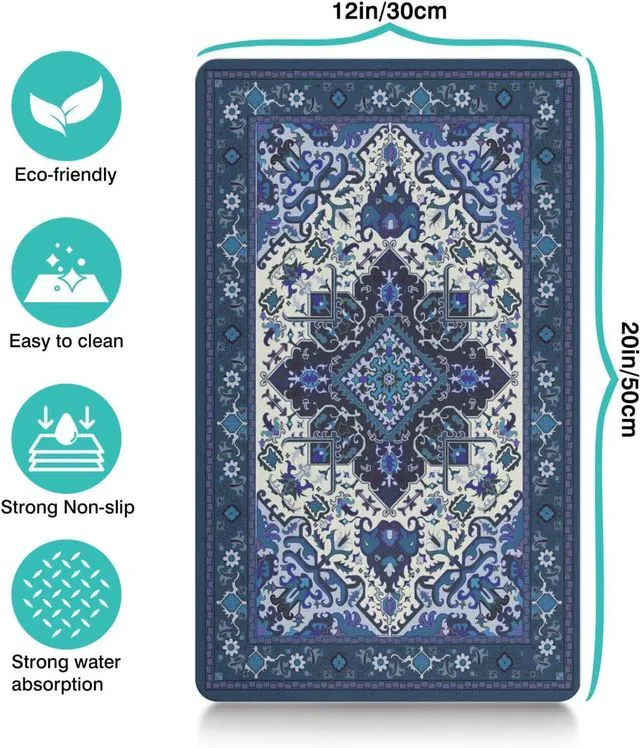 Alt view image 2 of 7 - Pet Feeding Mat for Floors Cat Food Mat Waterproof Dog Food Mat and Water Absorbent Quick Dry Non Slip Mat for Cat Bowls