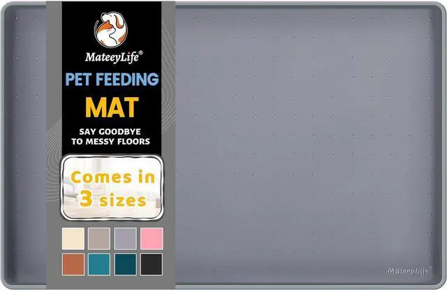 Main image of Silicone Cat & Dog Food Mat for Floors Waterproof, Anti-Slip Dog Bowl Mats for Food and Water, Pet Feeding Mats with Lip to Prevent Spills, Pet Placemat for Messy Drinkers to Protect Floors