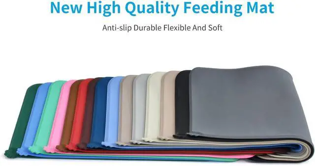 Alt view image 6 of 7 - Waterproof Silicone Pet Feeding Mats,Anti-Slip Dog Food Bowl Pad | Waterproof Pet Mat with Raised Edges Catches food and water spills to protect floors.Food grade silicone is safe and durable
