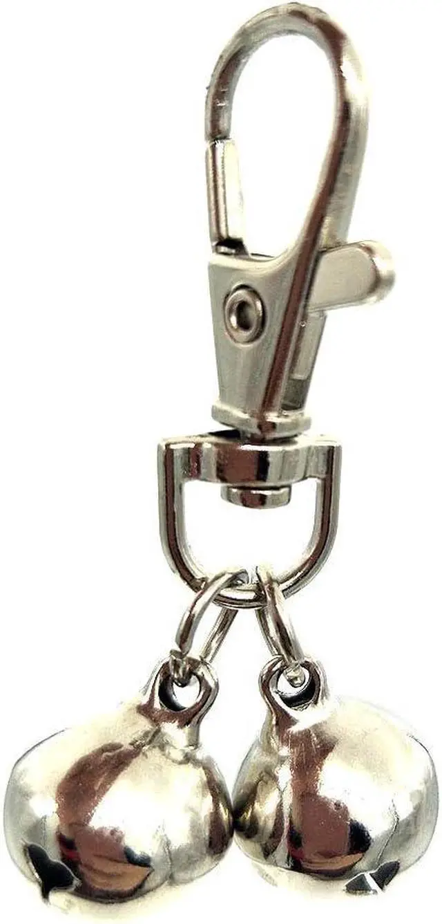 Alt view image 2 of 7 - DIY Pet Bells 304 Stainless Steel Dog Bells 4 pcs Gold and Silver Bell Training Charm Pendants Jewelry for Pet Dog Cat Necklace Collar (4 Sets)