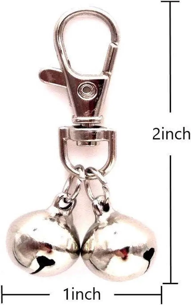 Alt view image 4 of 7 - DIY Pet Bells 304 Stainless Steel Dog Bells 4 pcs Gold and Silver Bell Training Charm Pendants Jewelry for Pet Dog Cat Necklace Collar (4 Sets)