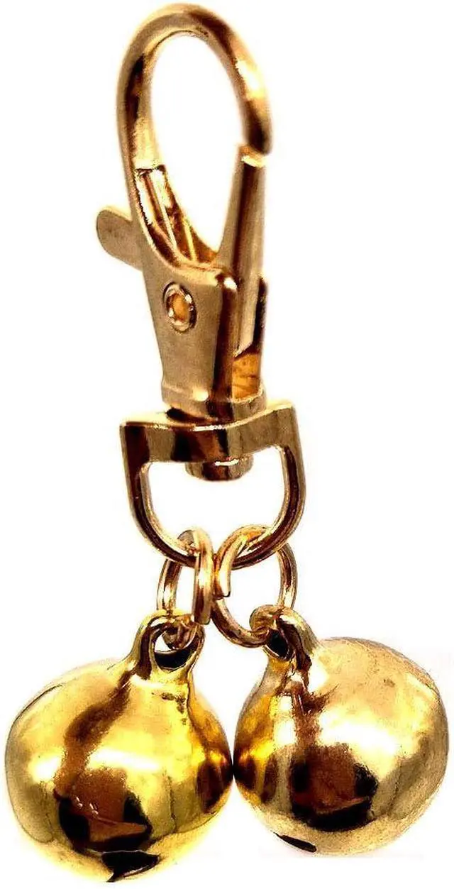 Alt view image 5 of 7 - DIY Pet Bells 304 Stainless Steel Dog Bells 4 pcs Gold and Silver Bell Training Charm Pendants Jewelry for Pet Dog Cat Necklace Collar (4 Sets)