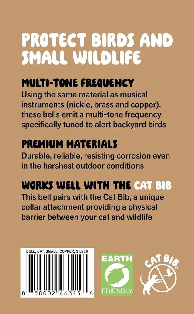 Alt view image 3 of 7 - Premium Cat Bell Copper, Silver, Loud, Durable, Anti-Hunting, Bird Saving, and Collar Compatible