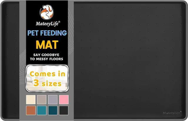 Main image of Silicone Cat & Dog Food Mat for Floors Waterproof, Anti-Slip Dog Bowl Mats for Food and Water, Pet Feeding Mats with Lip to Prevent Spills, Pet Placemat for Messy Drinkers to Protect Floors
