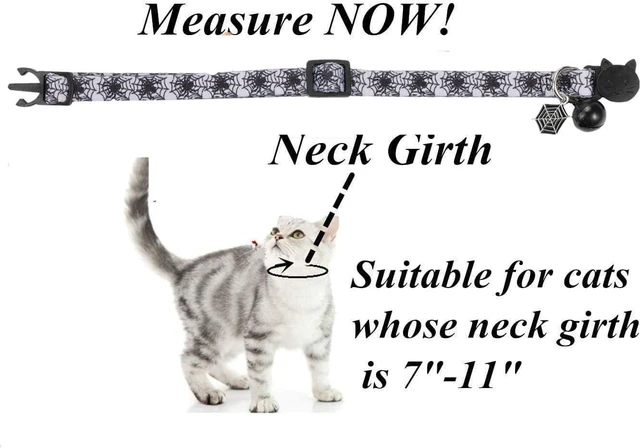 Alt view image 6 of 7 - Cat Collar Halloween Set of 2, Skull Cat Collar for Small Dogs, Holiday Kitten Collar with Bell