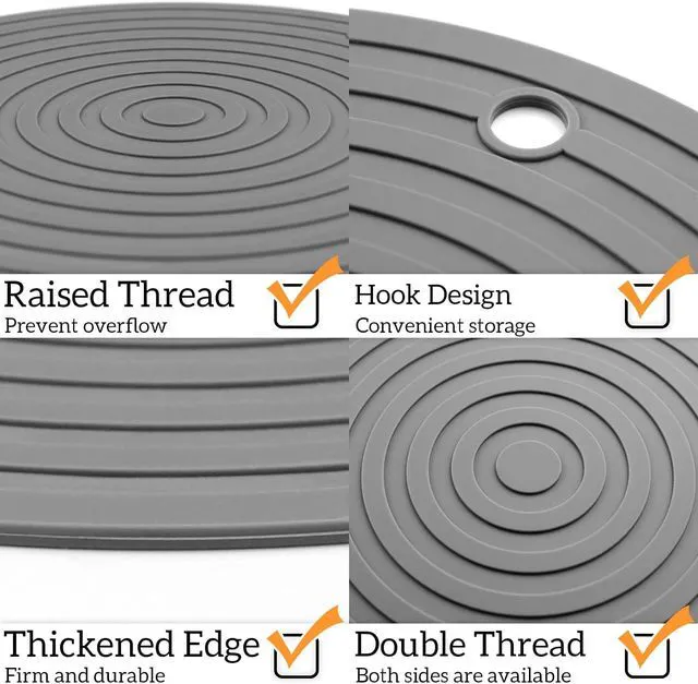 Alt view image 4 of 7 - Pet Food Mat for Dog and Cat Placemat 2 Pcs, Mat for Prevent Food and Water Overflow, Suitable for Medium and Small Pet, Silicone, 9.5"* 9.5"