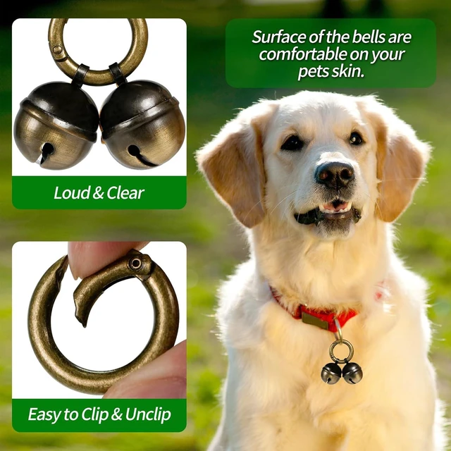 Alt view image 4 of 6 - Bells for Dog Collars with Easy Clip Clasps, Suitable for Medium to Large Dogs, Extra Loud Pet Tracker, Durable Collar Charms(Bronze & Black, 2 Pack)