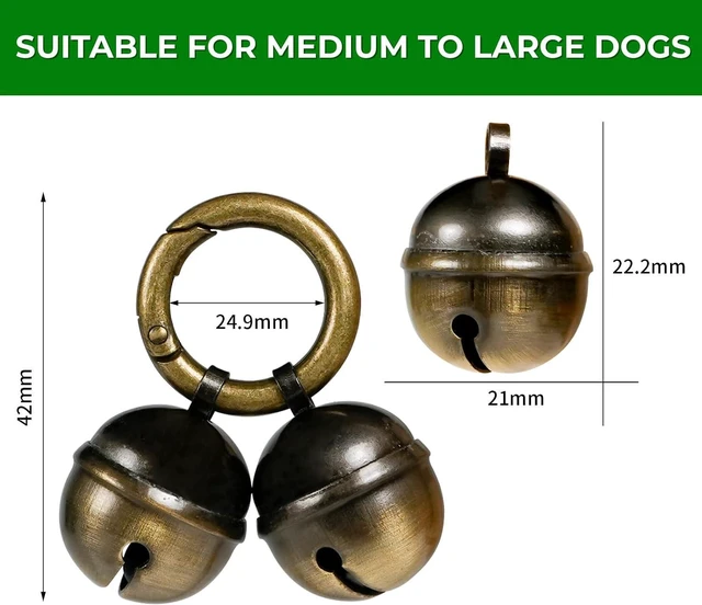 Alt view image 5 of 6 - Bells for Dog Collars with Easy Clip Clasps, Suitable for Medium to Large Dogs, Extra Loud Pet Tracker, Durable Collar Charms(Bronze & Black, 2 Pack)