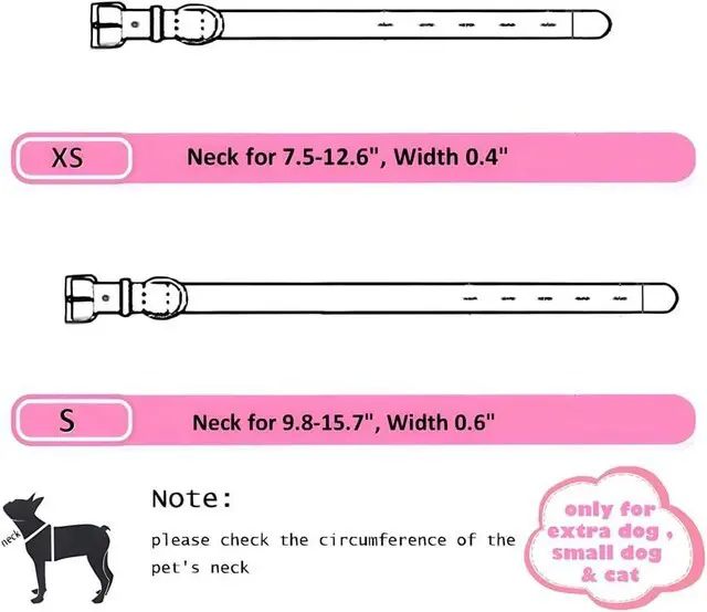 Alt view image 2 of 7 - Pink XXS Dog Collar, XS Puppy Collar with Bell, Teacup Kitten Cat Collars | Soft lace pet collar with bell;adjustable XXS XS sizes,lightweight for tiny,girl puppy,small female litter daily walking wea