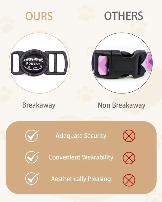 Alt view image 4 of 7 - Cat Collar Breakaway with Bell, Double-Layer Ultra Soft Velvet Kitten Collar for Small Cats & Petite Dogs, Friction-Free Anti-Hair Loss Design, Adjustable 7.87"-11.78", Brown & White Options