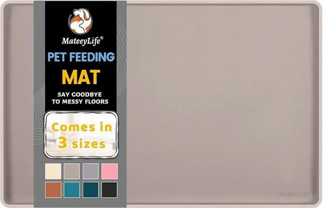 Main image of Silicone Cat & Dog Food Mat for Floors Waterproof, Anti-Slip Dog Bowl Mats for Food and Water, Pet Feeding Mats with Lip to Prevent Spills, Pet Placemat for Messy Drinkers to Protect Floors