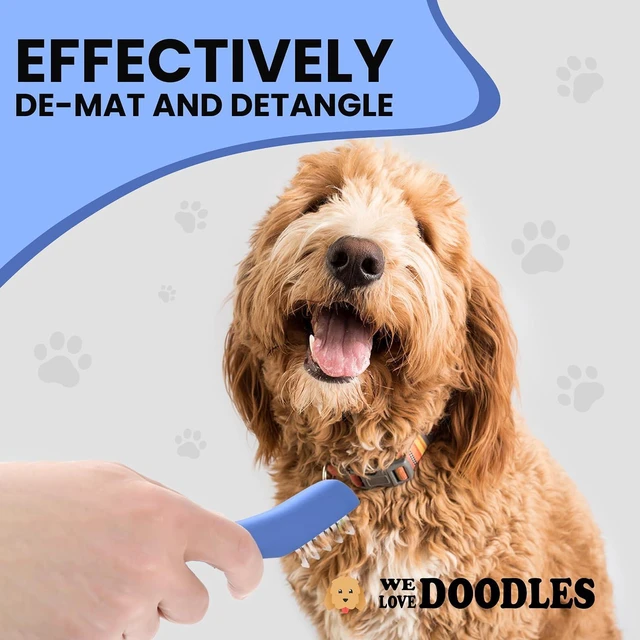 Alt view image 5 of 6 - Dematting Comb for Dogs, Undercoat Rake Grooming Tool, Mat Remover, 5 Blade | Best Dematting Brush For Doodles & Poodles, Detangling De Matted Hair, Tool For Removing Shedding Fur, Cat Deshedder Brush