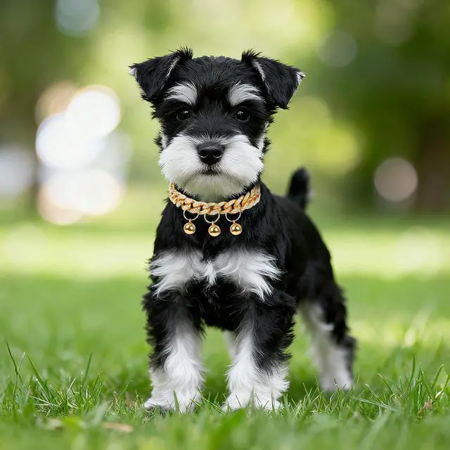Alt view image 5 of 7 - Cuban Link Dog Collar with 3 Bells - Gold Metal Chain Dog Necklace, Bell Collar & Pet Accessories for Boy Dogs (Gold, 10 Inch)
