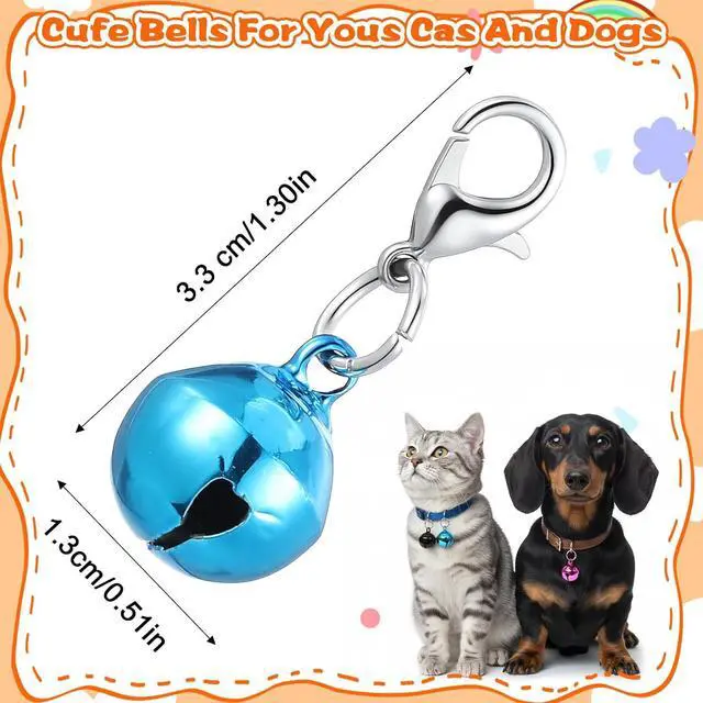 Alt view image 2 of 6 - 10 Pcs Dog&Cat Collar Bells, 1.30 Inch Mini Pet Bell, Small Bells for Dog Collars, Glossy Anti-Lost Training Bell for Puppy Kitten Collars Pendant Accessories (Multicolored)