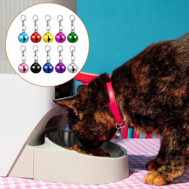 Alt view image 5 of 6 - 10 Pcs Dog&Cat Collar Bells, 1.30 Inch Mini Pet Bell, Small Bells for Dog Collars, Glossy Anti-Lost Training Bell for Puppy Kitten Collars Pendant Accessories (Multicolored)