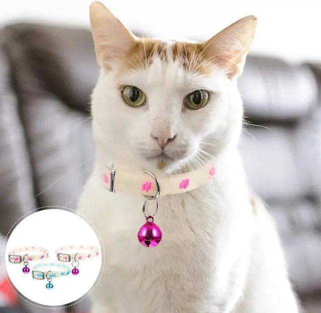Alt view image 11 of 13 - PATKAW 3Pcs Glowing Cat Dog Collar with Bell Light up Puppy Collar Adjustable Fluorescent Pet Safety Collar Pet Grooming Accessories for Small Medium Dogs Cats Kitten