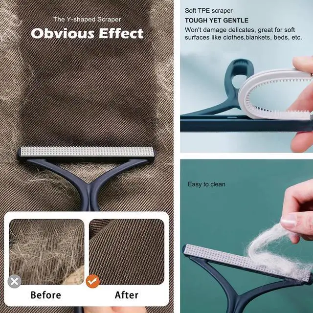 Alt view image 3 of 6 - Pet Hair Remover 3-Pack, Reusable Dog & Cat Hair Removal Tools, Lint Shaver | Remove Stubborn Pet Hair, Multi-Fabric Safe, Fur & Lint Cleaner for Couch, Carpets, Cat Trees, Car Mats, Furniture, Pet Be