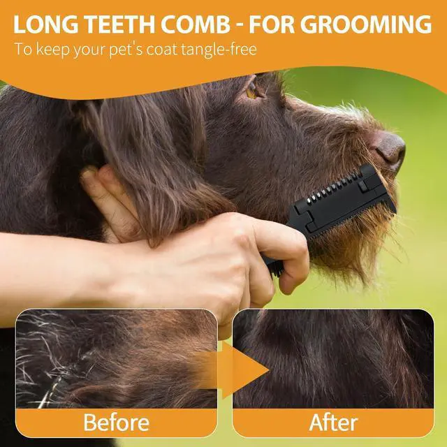 Alt view image 3 of 7 - 2-in-1 Pet Grooming Comb for Dogs and Cats - 2 Combs with 20 Extra Blades for Trimming and Grooming | 2 in 1 Trimming&Grooming, Dog Cat Brush that Cuts Hair, Hair Cutter Comb for Dog Cat, Pet Hair Tri