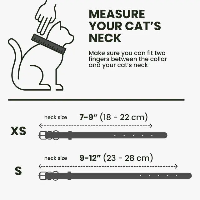 Alt view image 7 of 7 - Leather Cat Collar with Removable Bells Non Breakaway Kitten QR Tag for Girl Boy (7" - 9" for Cats, Black & Gold)