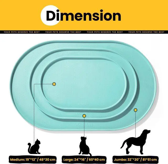 Alt view image 4 of 7 - Silicone Dog Food Mat,1/2 Inch Raised Edges Waterproof Rubber Pet Feeding Mat for Dog and Cat, Anti-Slip Pet Bowl Mat,Dishwasher Safe