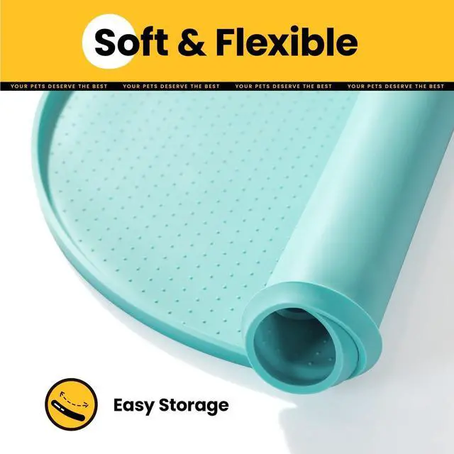 Alt view image 7 of 7 - Silicone Dog Food Mat,1/2 Inch Raised Edges Waterproof Rubber Pet Feeding Mat for Dog and Cat, Anti-Slip Pet Bowl Mat,Dishwasher Safe