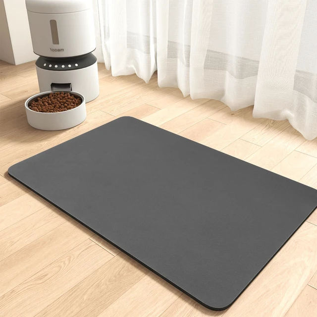 Main image of Absorbent Pet Feeding Mat-No Stains Pet Mat for Food and Water Bowl-Quick Dry Cat & Dog Food Mat Water Dispenser Mat-Pet Supplies Mat-Dog Water Bowl Mat for Messy Drinker,Darkgrey,12"x19"