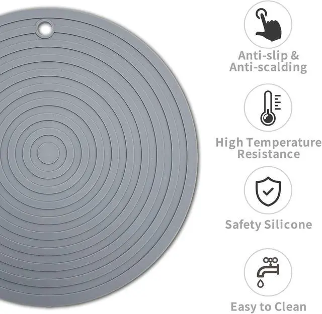 Alt view image 3 of 7 - 3PCS Silicone Pet Food Mat, 9.5" Round Waterproof Non-Slip Dog Cat Bowl Placemat Preventing Feed and Water Overflow Suitable for Medium Small Bowl Dish Plate for Small Animals Protect Floor