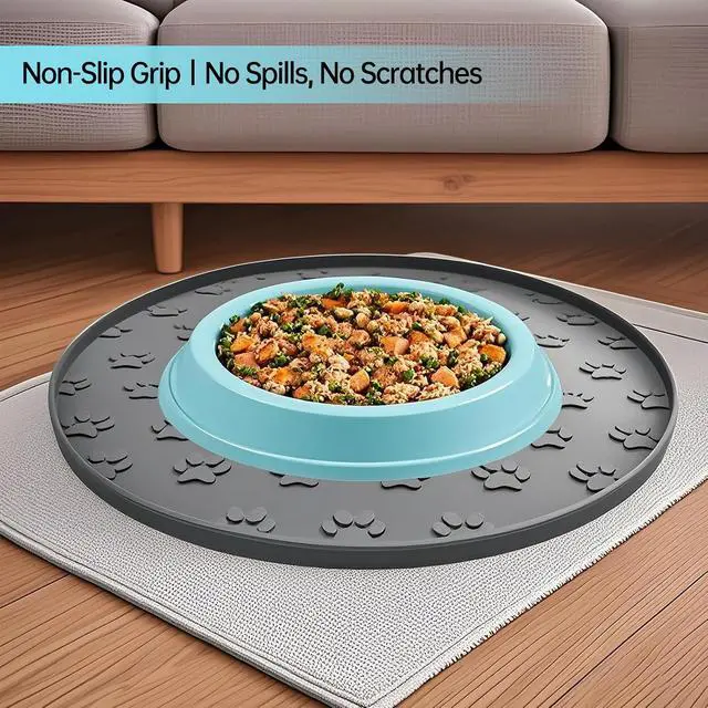 Alt view image 3 of 7 - Silicone Pet Food Mat,Silicone Rubber Mat for Dog Bowls Dog Food Mat