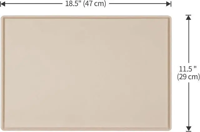 Alt view image 5 of 7 - Silicone Dog Food Mat Waterproof Pet Feeding Tray for Small Medium Dogs | Non slip pet bowl placemat with 0.6 inch raised edges and flexible roll up design.Fits most spaces.Size 18.5" x 11.5"