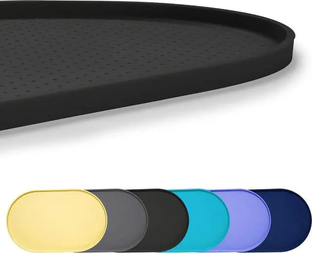 Main image of 100% Waterproof 0.5" Raised Edge BPA Free Silicone Dog Food Mat, Pet Cat Feeding Mats Contain Spills Protects Floors, Placemats for Cats and Dogs Water Bowl Dishwasher. (Small, Black)