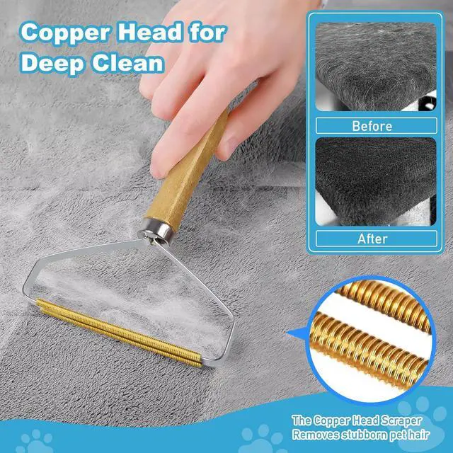 Alt view image 2 of 6 - Pet Hair Removal Tool: 6 Pcs Dog Cat Hair Remover - Reusable Pet Hair Remover with Laundry Pet Hair Catcher - Portable Carpet Rake Scraper Fur Removal Tool for Rugs Car Mats Couch Furniture
