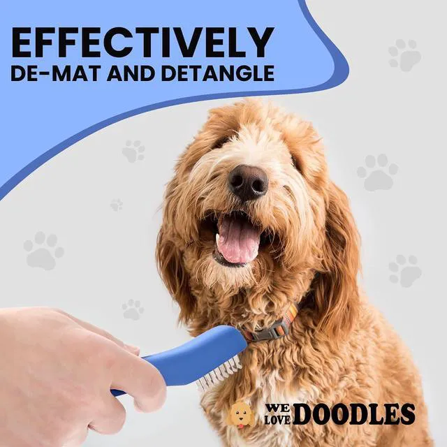 Alt view image 5 of 6 - Dematting Comb for Dogs, Undercoat Rake Grooming Tool, Mat Remover, 9 Blade | Best Dematting Brush For Doodles & Poodles, Detangling De Matted Hair, Tool For Removing Shedding Fur, Cat Deshedder Brush