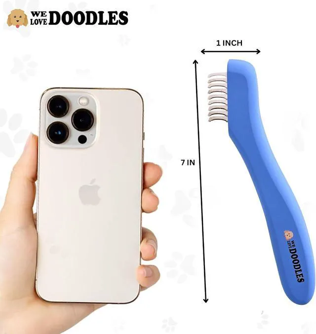Alt view image 6 of 6 - Dematting Comb for Dogs, Undercoat Rake Grooming Tool, Mat Remover, 9 Blade | Best Dematting Brush For Doodles & Poodles, Detangling De Matted Hair, Tool For Removing Shedding Fur, Cat Deshedder Brush