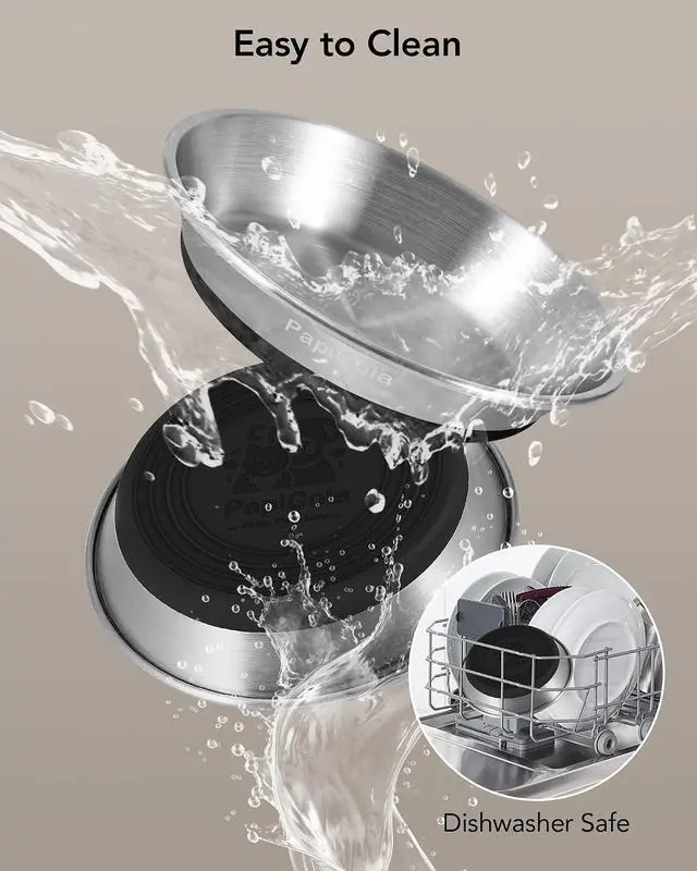 Alt view image 6 of 6 - Stainless Steel Cat Bowl 1PC, Non-Slip cat Food Dish, Metal Cat Bowl | Heavy Duty, Whisker Friendly with Wide and Shallow Design, 6.3'' Wide, 0.7mm Thick 304 Stainless Steel, Ideal Pet Dish