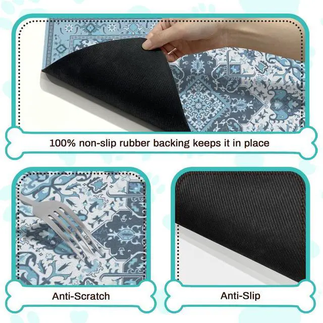 Alt view image 3 of 7 - Pet Feeding Mat for Floors Waterproof Dog Mat for Food and Water Absorbent Quick Dry Non Slip mat for Cat Bowls