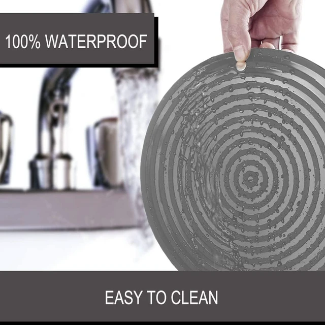 Alt view image 5 of 7 - 2 PCS Small Pet Food Mat for Cat and Dog, Grey 9.5"x9.5" | Bowl Placemat for Prevent Food and Water Overflow, Suitable for Medium and Small Pet