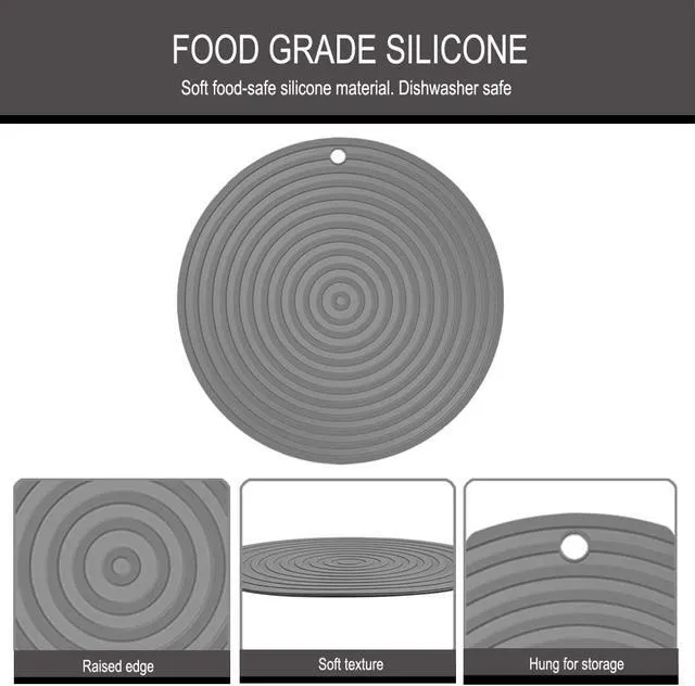 Alt view image 6 of 7 - 2 PCS Small Pet Food Mat for Cat and Dog, Grey 9.5"x9.5" | Bowl Placemat for Prevent Food and Water Overflow, Suitable for Medium and Small Pet