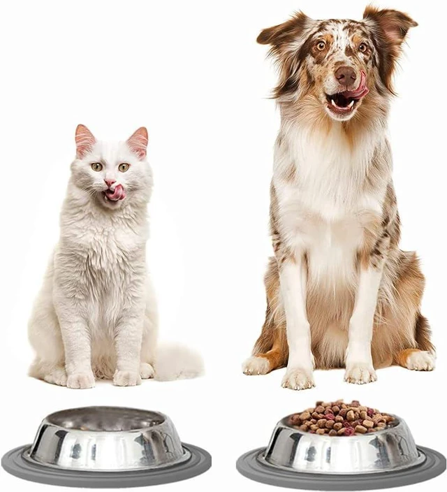 Alt view image 7 of 7 - 2 PCS Small Pet Food Mat for Cat and Dog, Grey 9.5"x9.5" | Bowl Placemat for Prevent Food and Water Overflow, Suitable for Medium and Small Pet