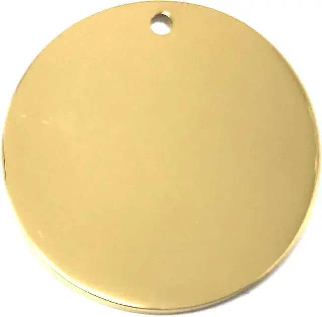 Alt view image 7 of 7 - Laser Engraved Stainless Steel Pet Name Tags Personalized on Both Sides for Pet Collar - Dog ID Tag, Dog Name Tag, Cat ID Tag, Cat Name Tag (Gold - Crown, Large)